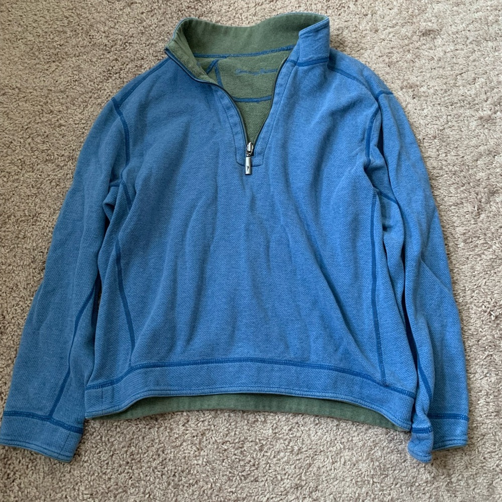 Tommy Bahama Blue Quarter-Zip Men's Pullover